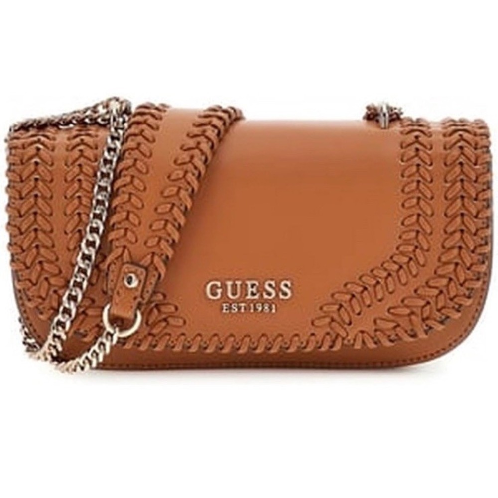 GUESS Tatum Convertible Crossbody Flap, Caramel Style NG966721‎ NWT